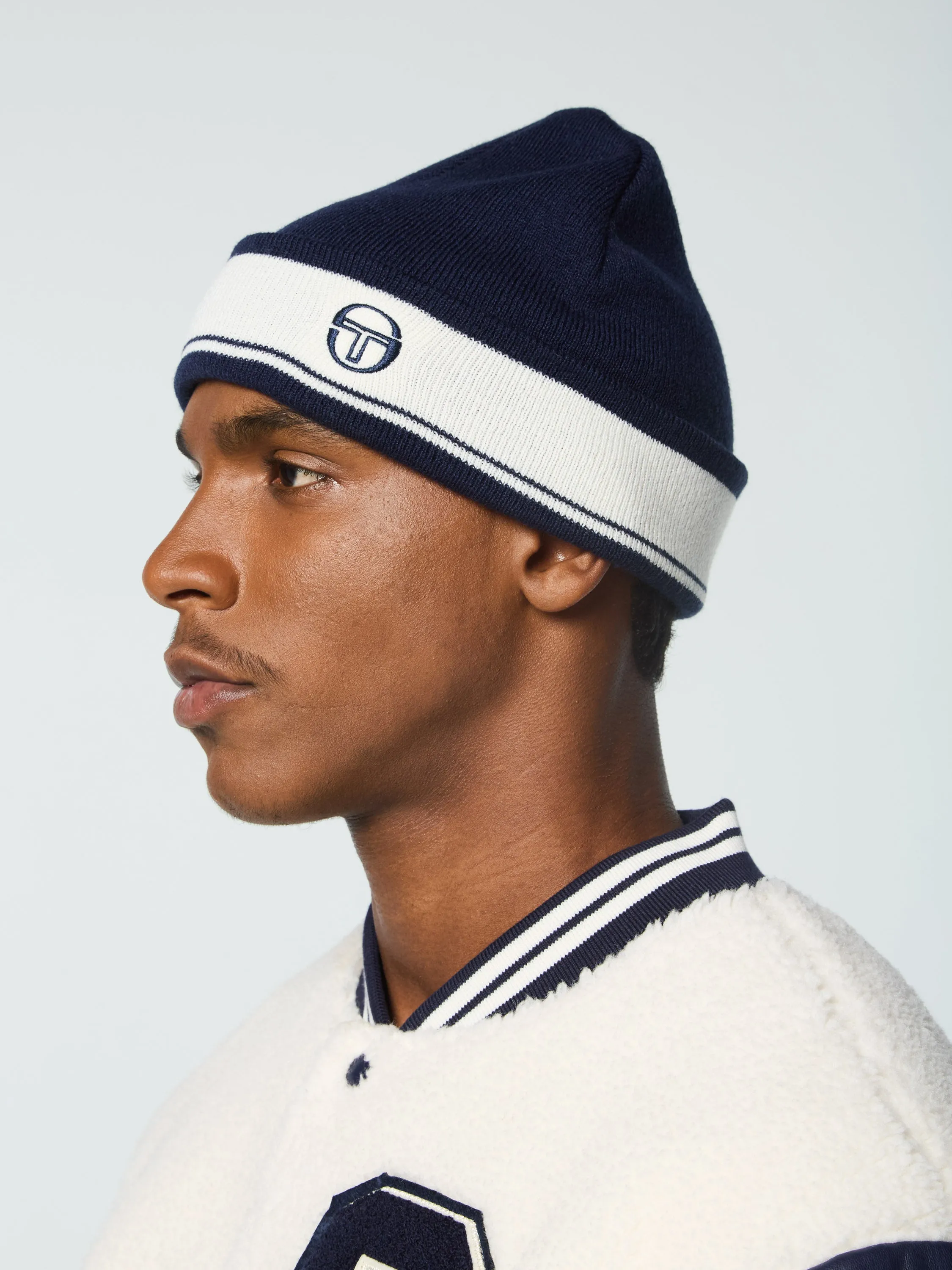 Sellarz Knit Beanie- Maritime Blue/ Gardenia