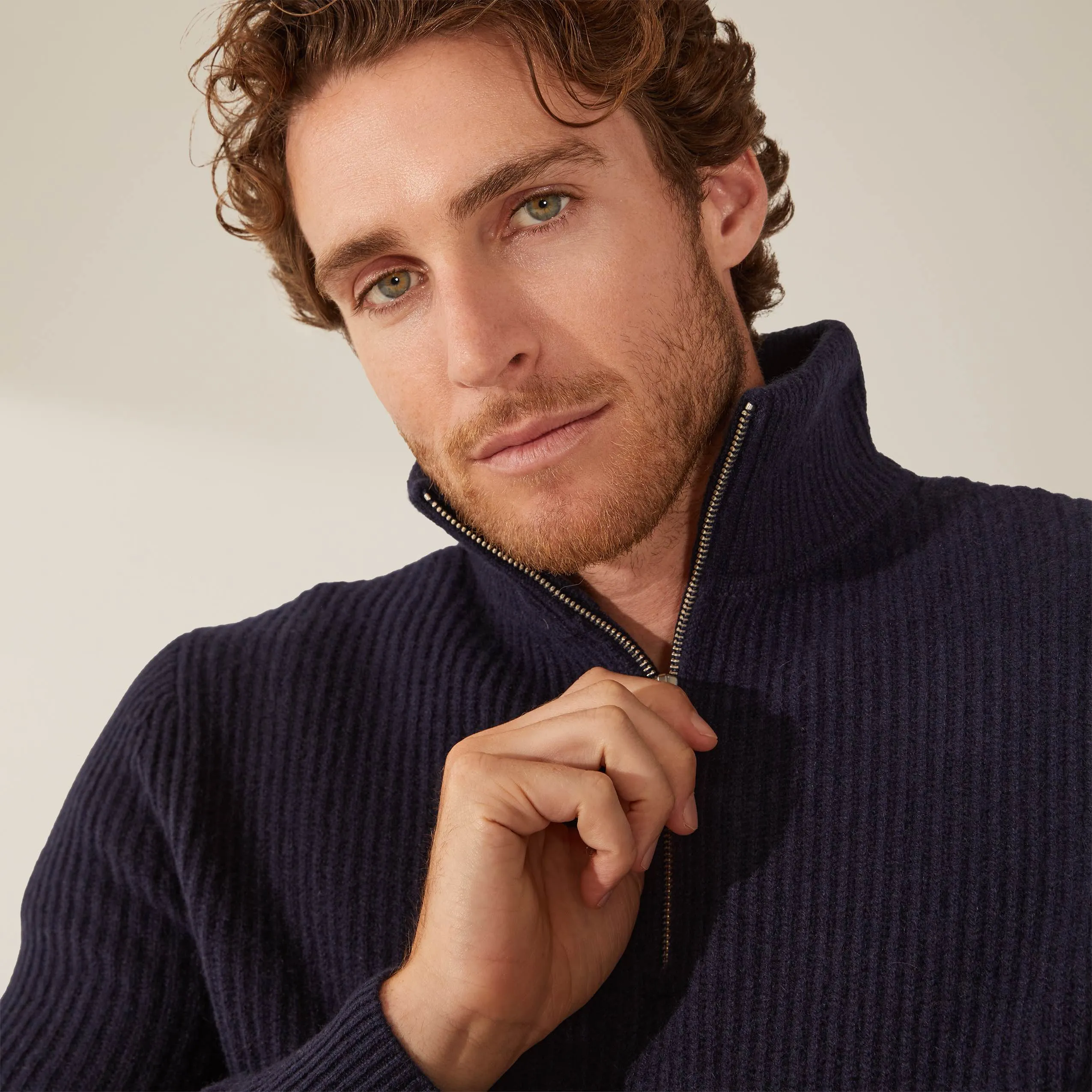 Shane Chunky Cashmere Quarter Zip Pullover