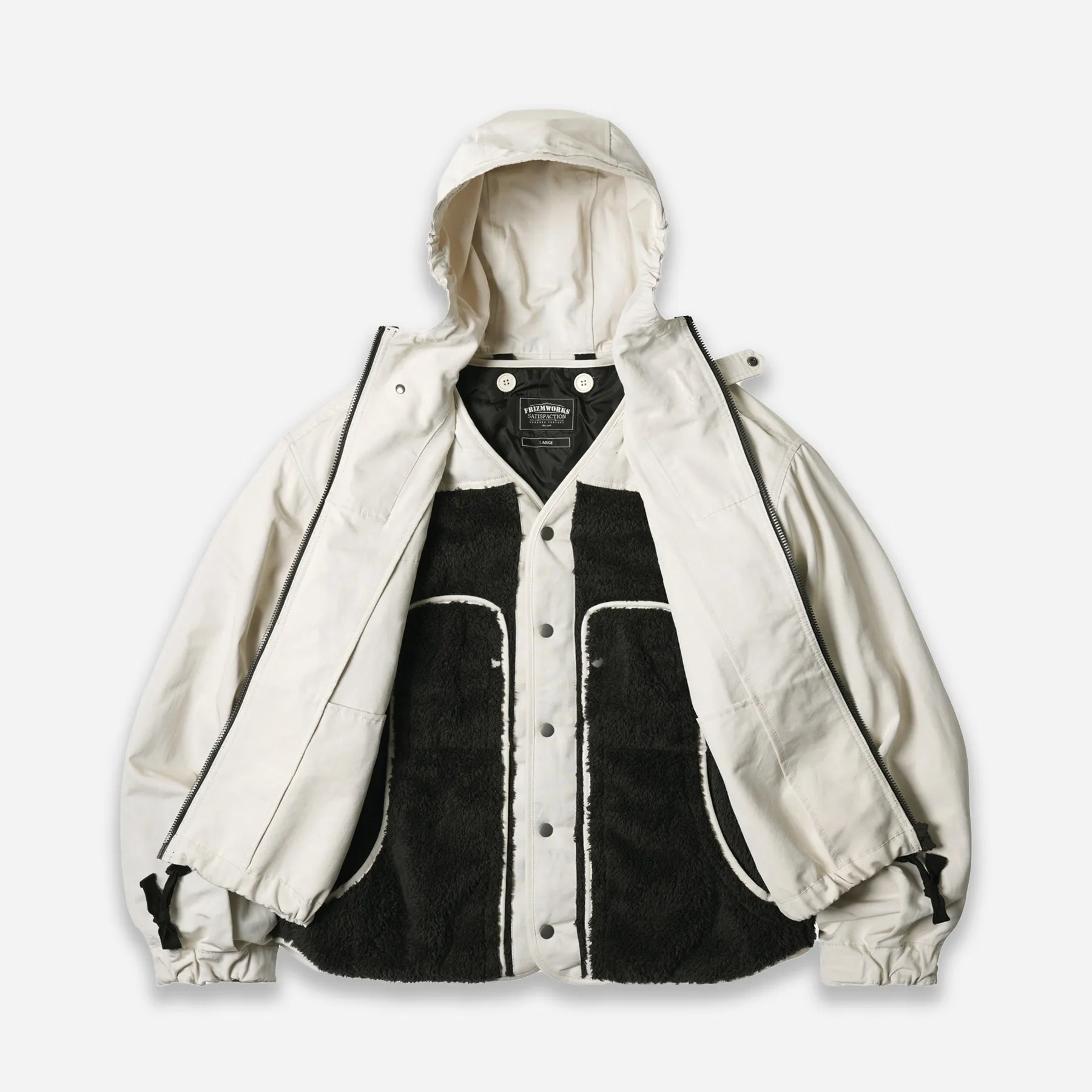 SMOCK HOODED 2 IN 1 PARKA JACKET - SNOW