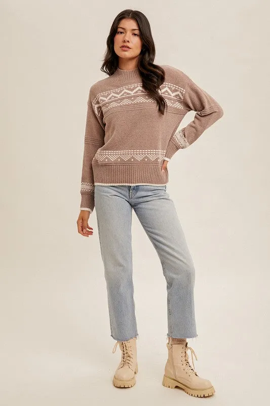 Soft Mock Nordic Sweater