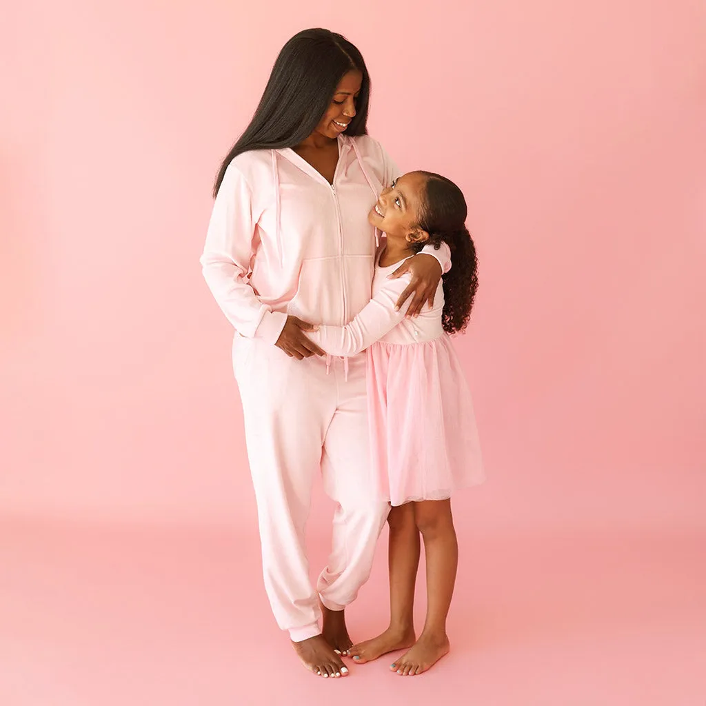 Starry Pink Velour Tulle Dress