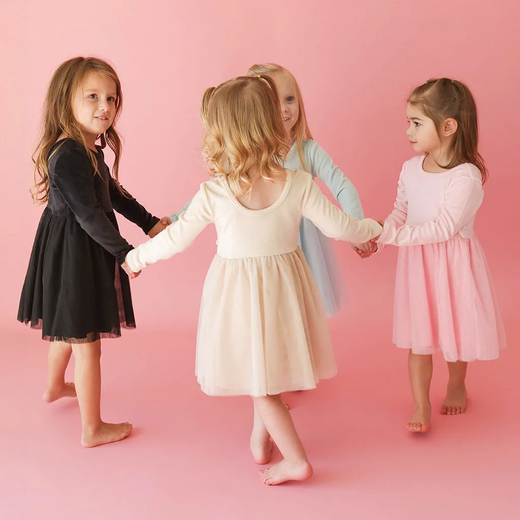 Starry Pink Velour Tulle Dress