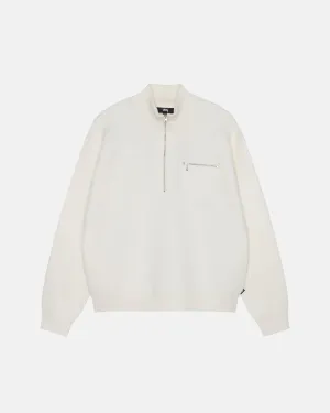 Stüssy - Men's Half Zip Mock Neck Sweater - (Ivory)