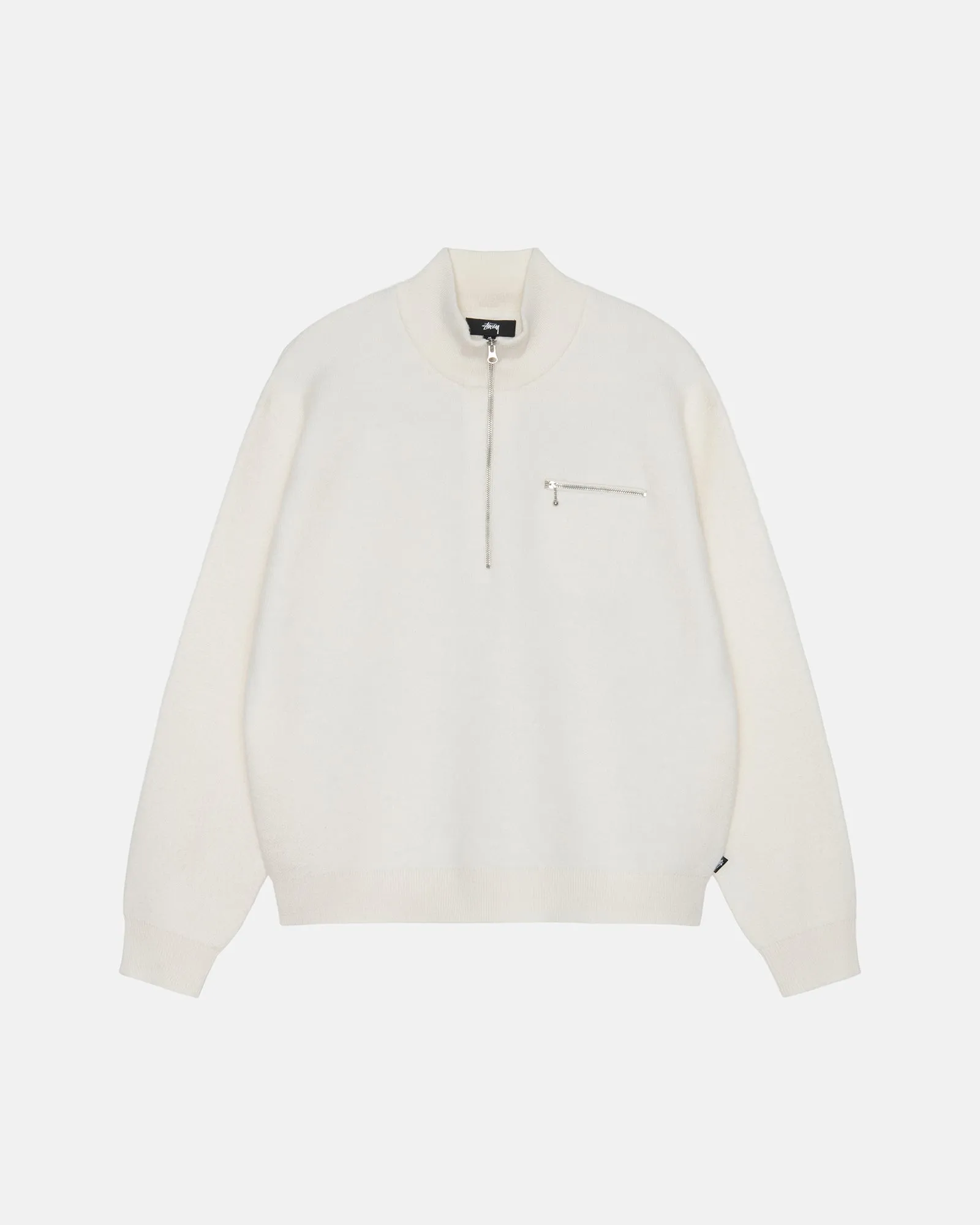 Stüssy - Men's Half Zip Mock Neck Sweater - (Ivory)