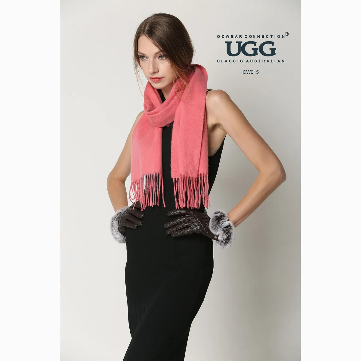 Ugg Cashmere & Wool Scarf Watermelon