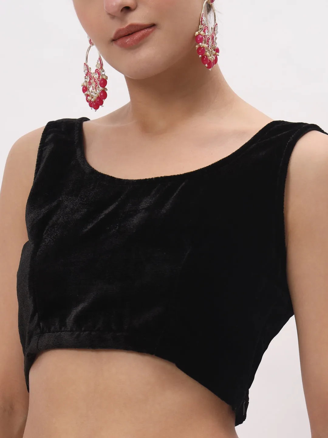 Velvet Solid Crop Top