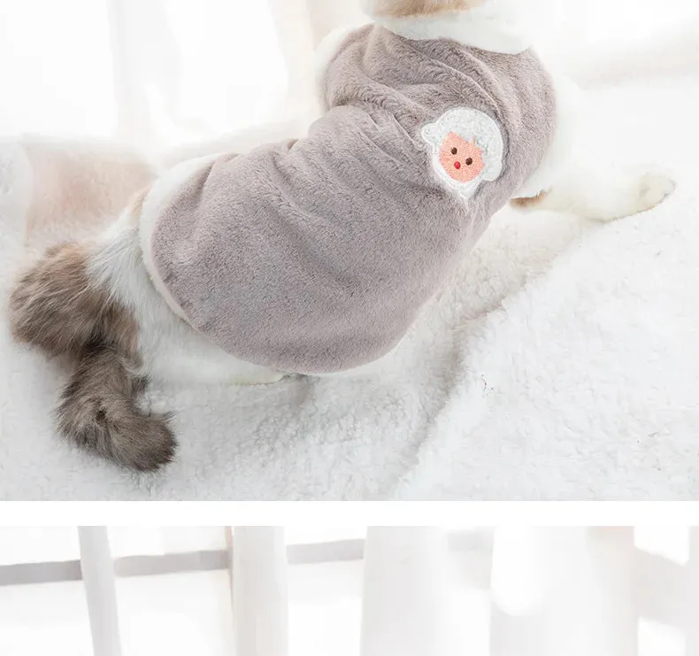 Warm Faux Rabbit Fur Pet Vest for Cats and Dogs