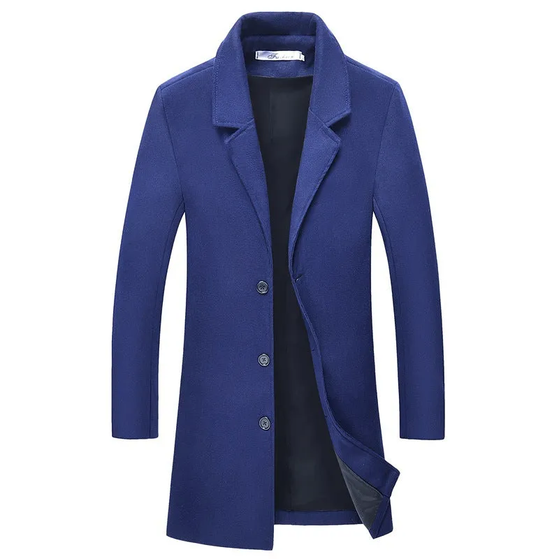 Woolen lapel trench coat