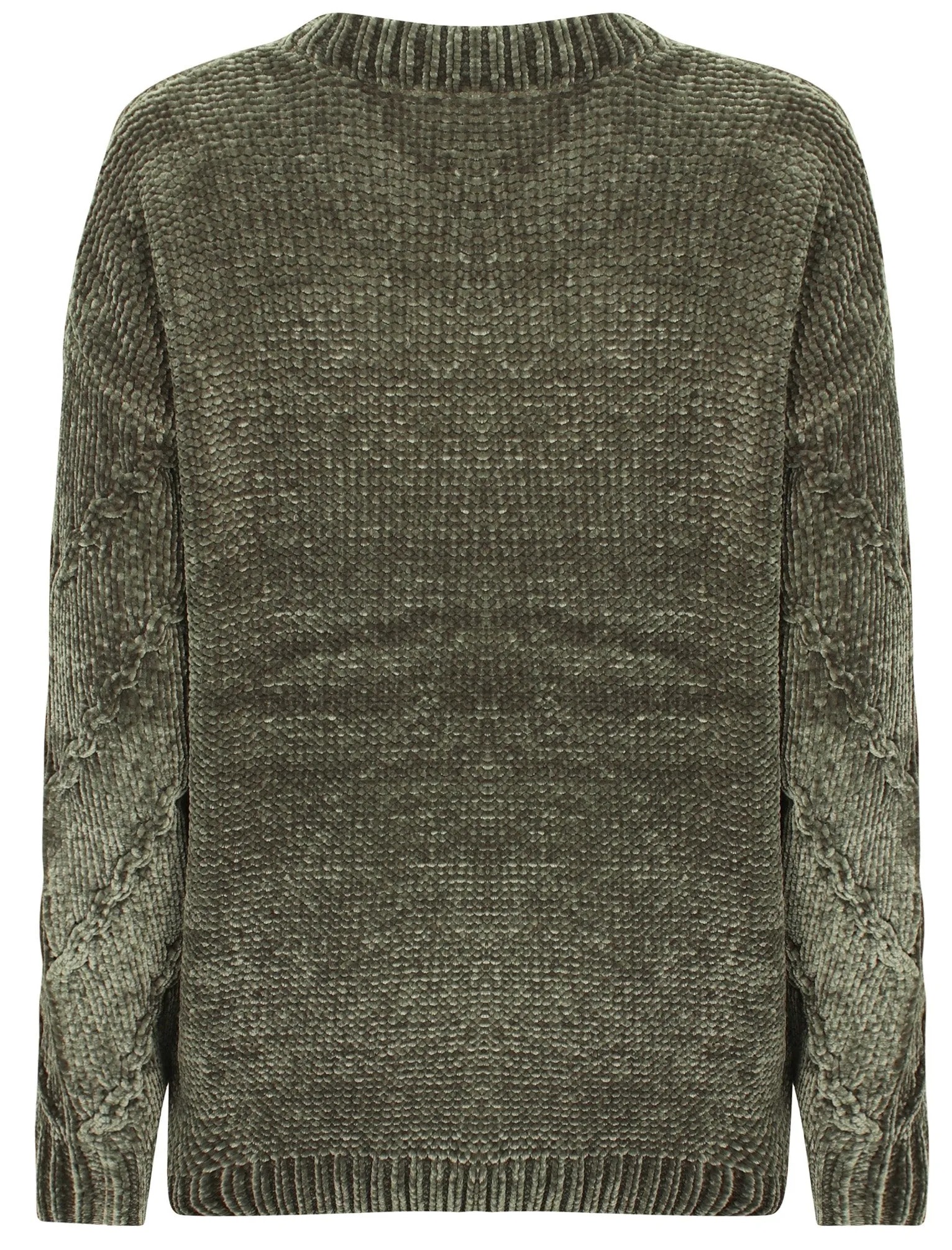 Yandel Chenille Cable Knit Jumper in Olive Khaki - Tokyo Laundry